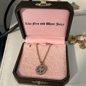 Juicy Couture peace sign necklace